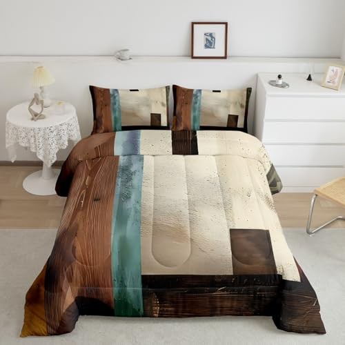 Vintage Abstract Circle Comforter Set Messy Rust Comforter for Full Multi 22