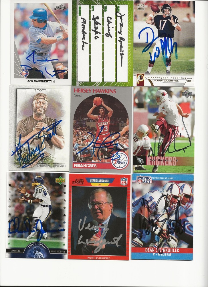 ASSORTED   PEOPLE     9   CARD   AUTOGRAPHED   LOT