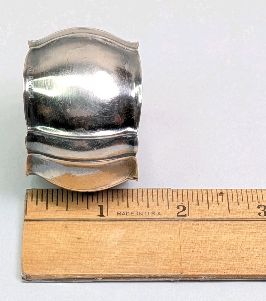 835 German Silver Napkin Ring Wilhelm Binder 36 Grams AU Monogram