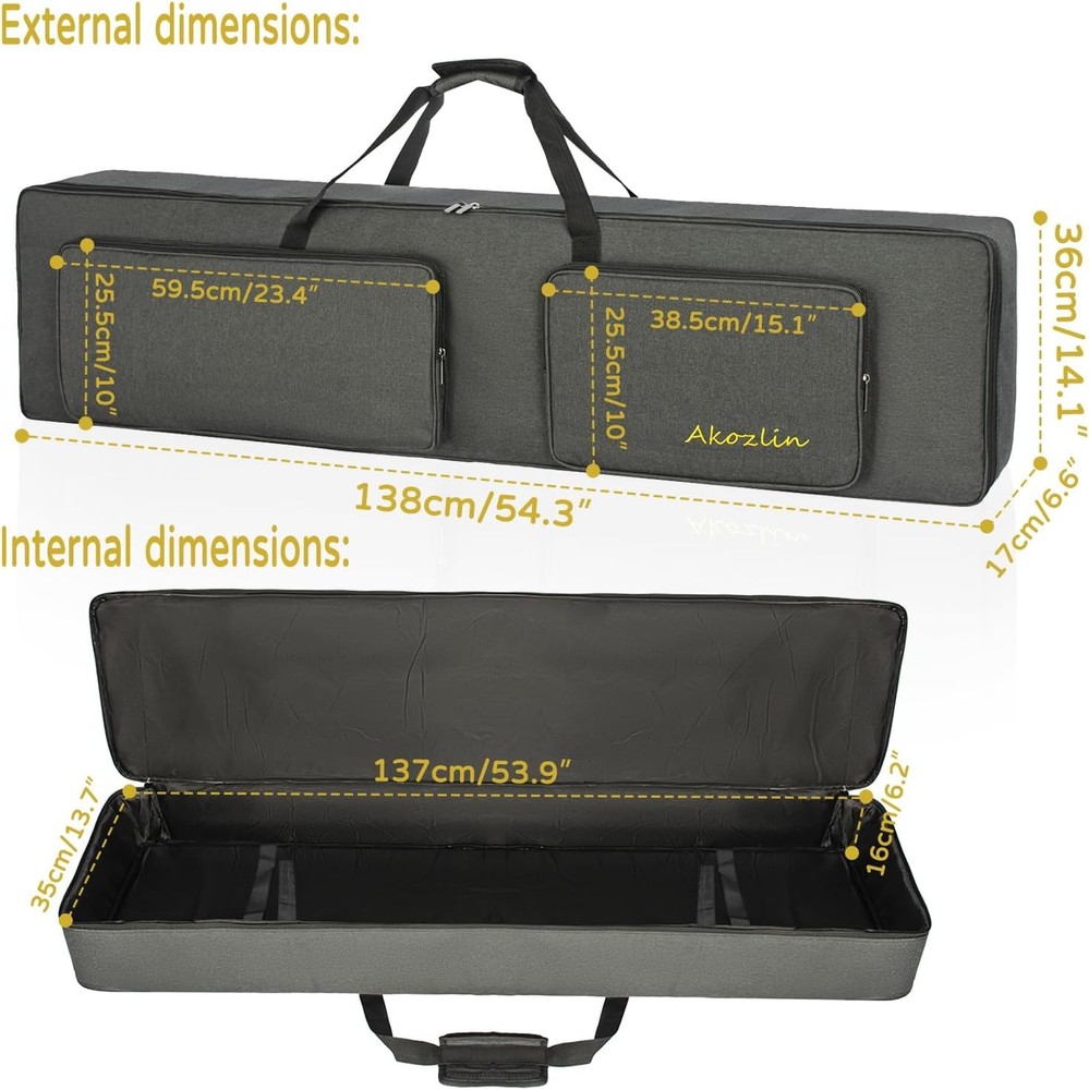 88-Note Keyboard Gig Bag Padded Portable
