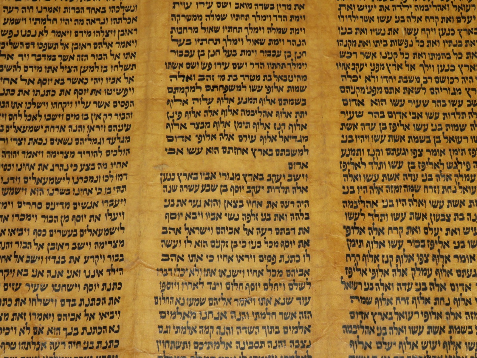 TORAH SCROLL BIBLE VELLUM MANUSCRIPT 300 YRS OLD YEMEN COMPLETE Book of Genesis