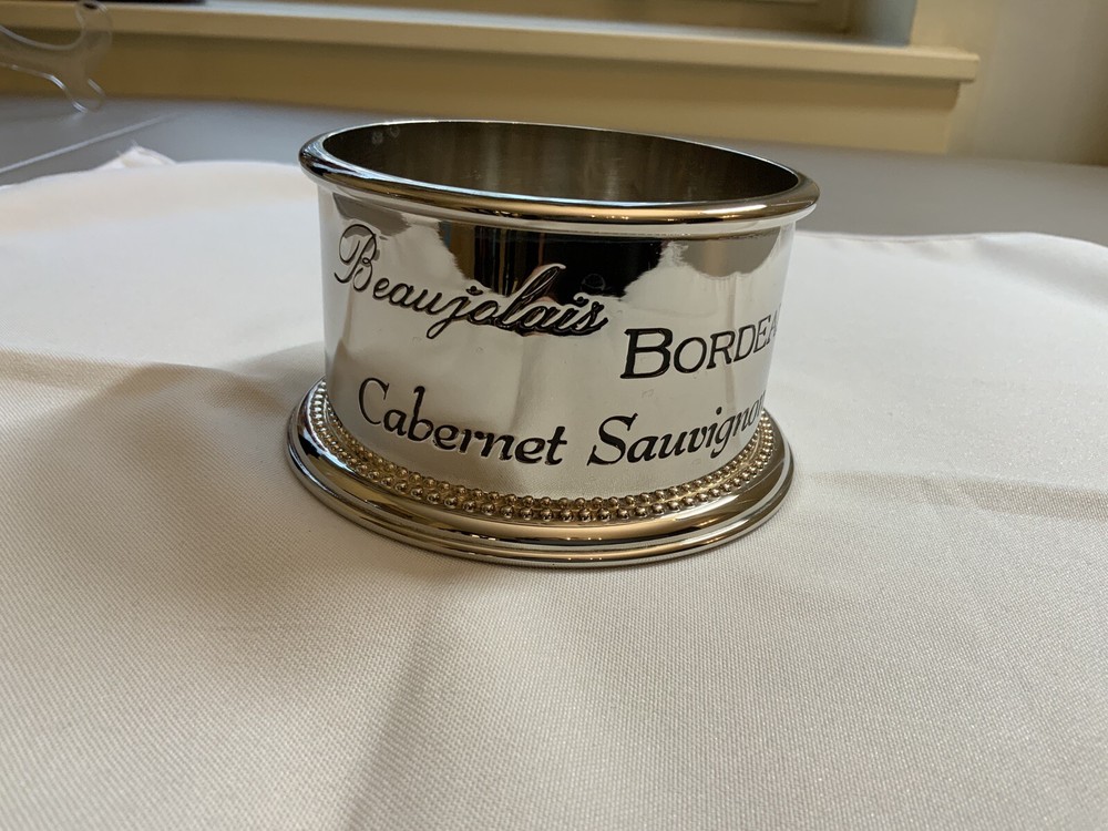 Godinger Silver Plated Red Wine Bottle Holder Bordeaux Cabernet Sauvignon