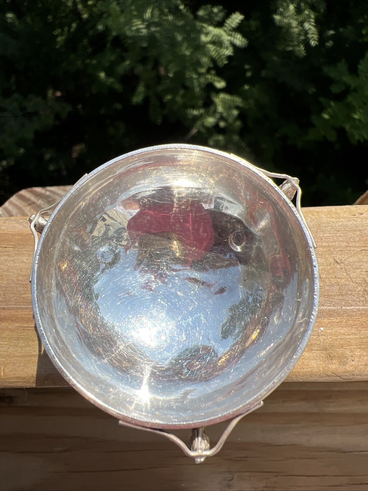 Antique Chinese Sterling Silver Dragon Salt Cellar Bowl VERY OLD GOOD CONDITION