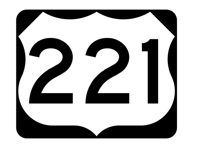 US Route 221 Sticker Decal