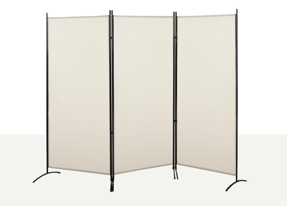 8.4ft Long 3 Panels Folding Privacy Divider with Metal Frame