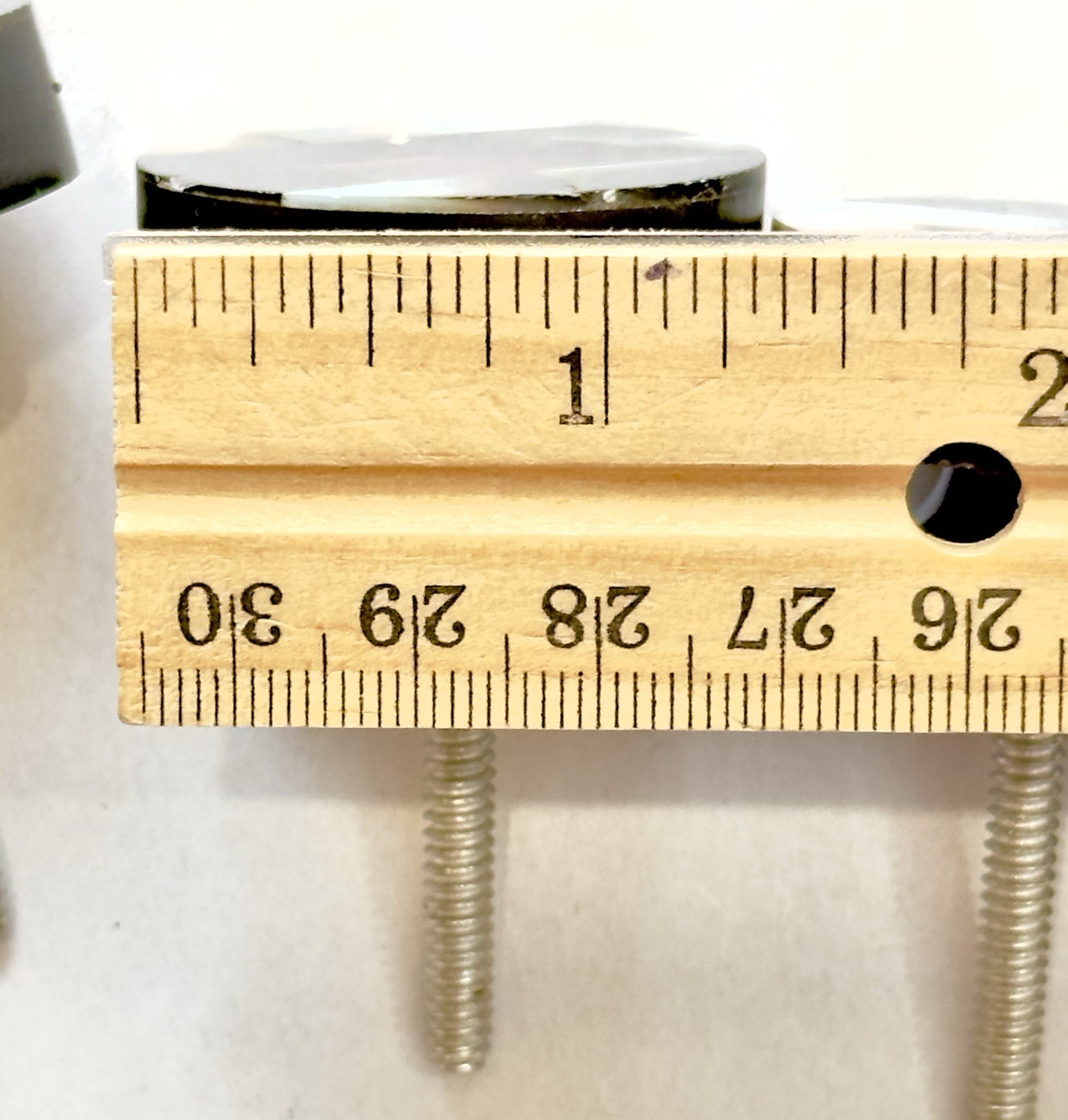 Vtg MOP Pull Handles Set/4 Mother of Pearl Black Round Drawer Knobs Long Screws