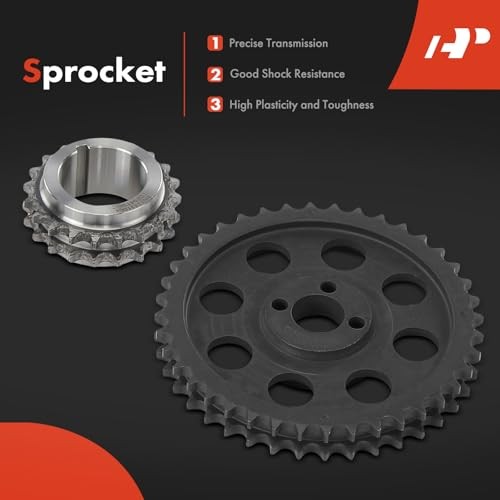 Engine Timing Chain Kit with Tensioner & Guide & Sprocket Compatible with