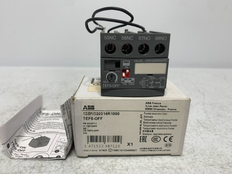 ABB TEF5-OFF Electronic Timer 24-240V 0.1-100s 4 Pole