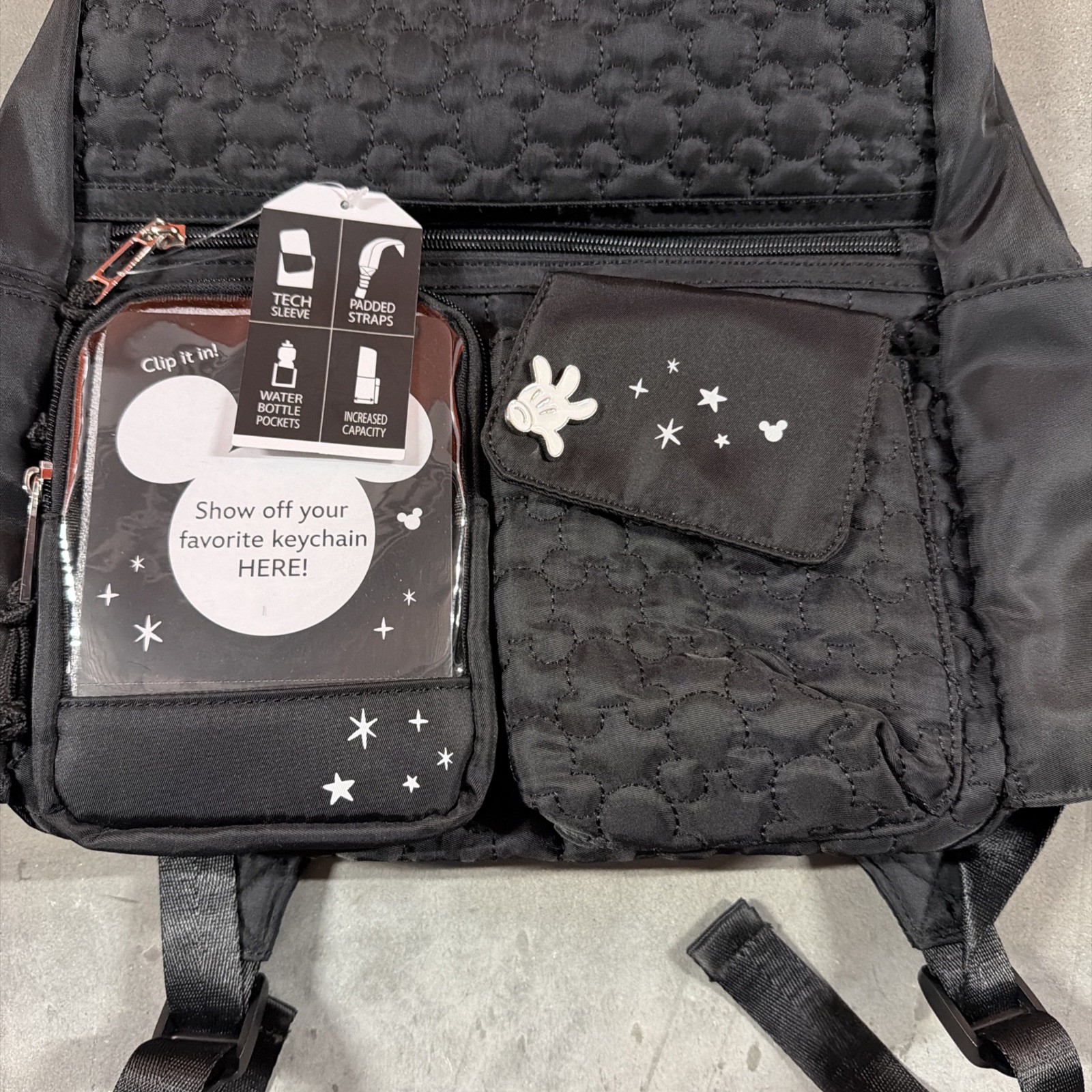 Disney Mickey Mouse Quilted Multi Pocket Backpack BoxLunch Exclusive NEW