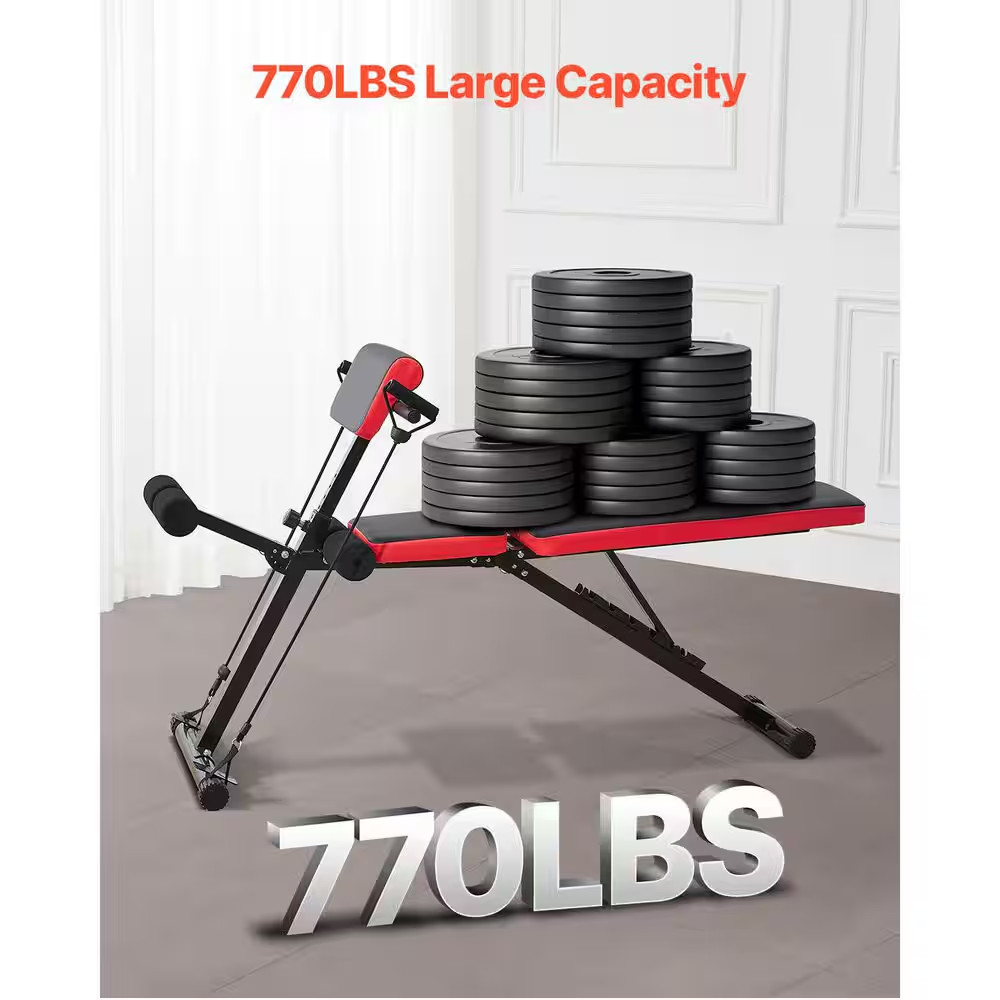 Multi-Functional Weight Bench for Full Body Workout, 770 Lbs. Adjustable and Fol