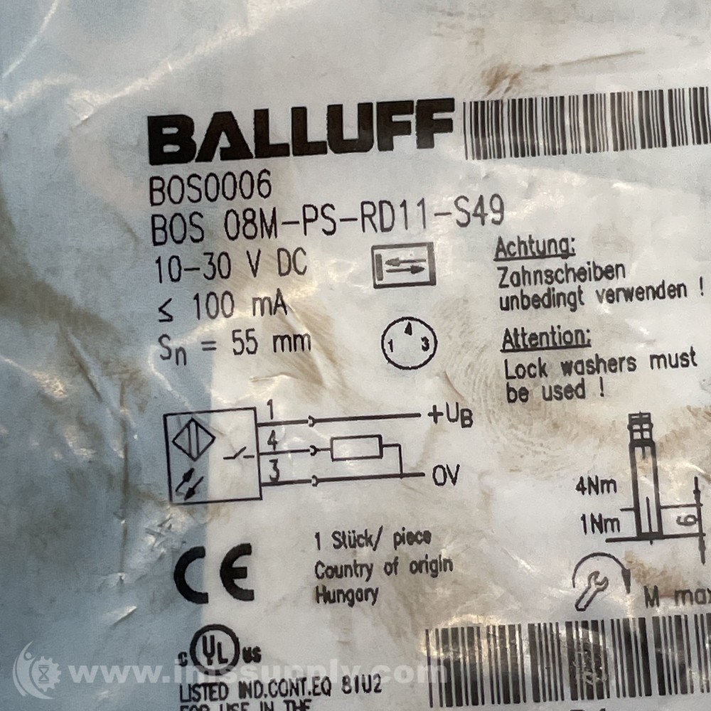 Balluff BOS0006 Diffuse Sensor 5450