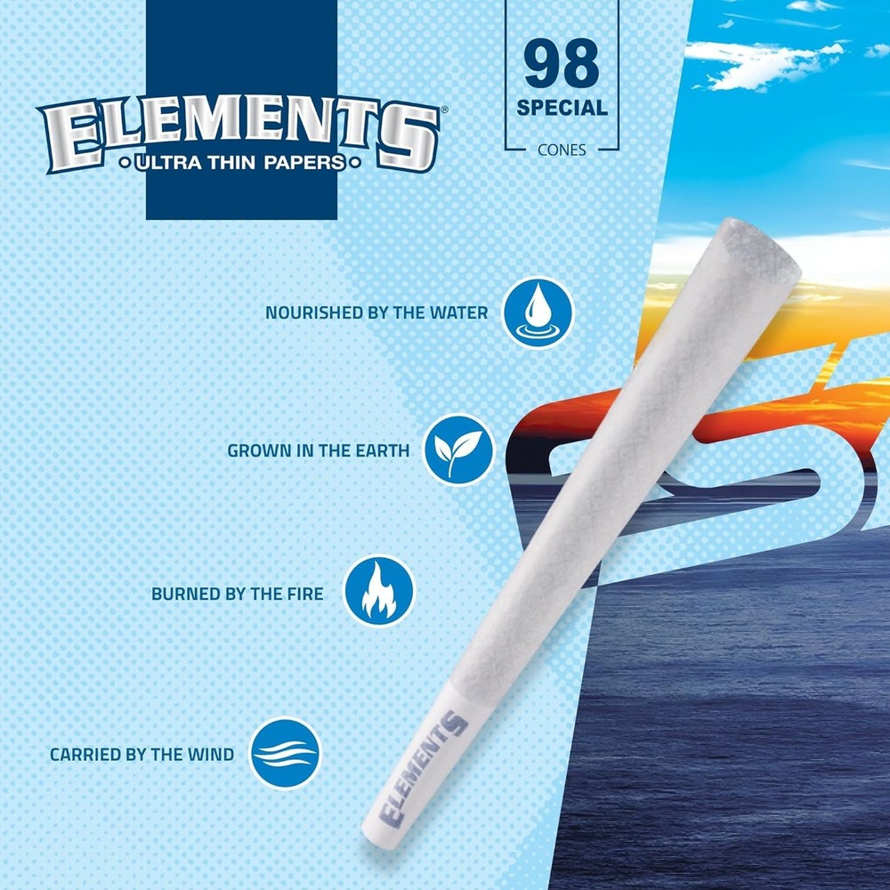 Elements Rolling Paper Cones 98 Special Pre-Rolled | 100 Pack