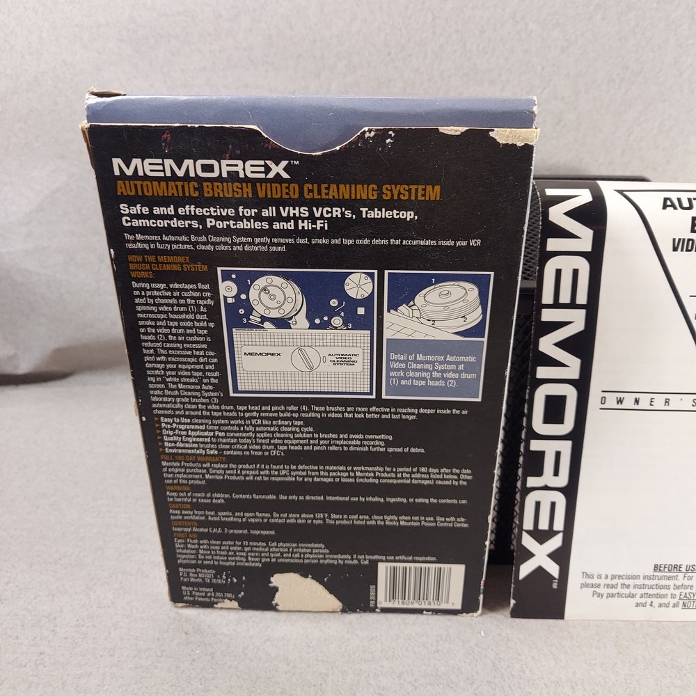 Memorex Automatic Brush Video Cleaning System VCR VHS Cleaner Wet Process