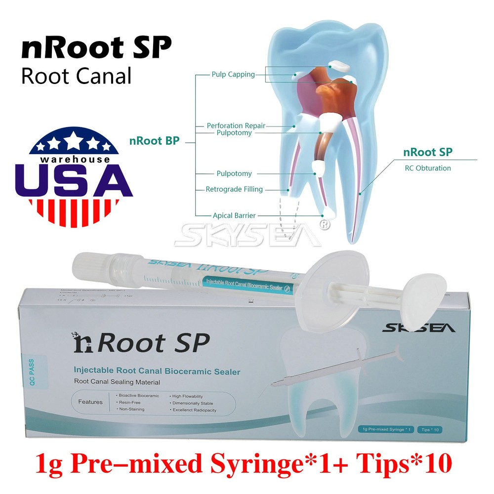 nRoot SP Injectable Root Canal Bioceramic Sealer 1g Syringe with Applicator Tips