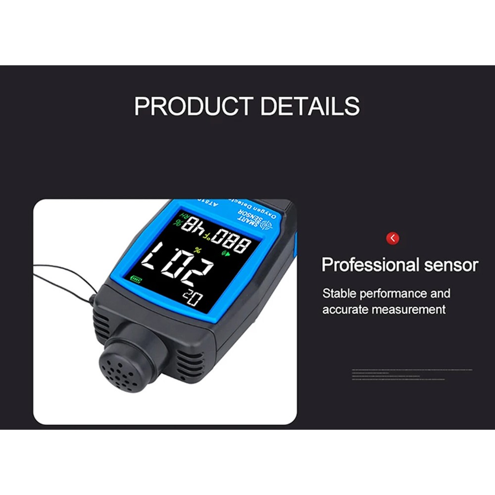 Smart Oxygen Detector Handheld Oxygen O2 Concentration Analyzer Tester Alarm