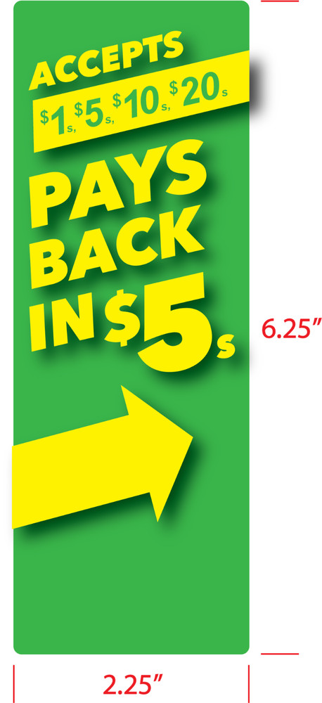 Mars validator vertical decal stickers for recycler validators