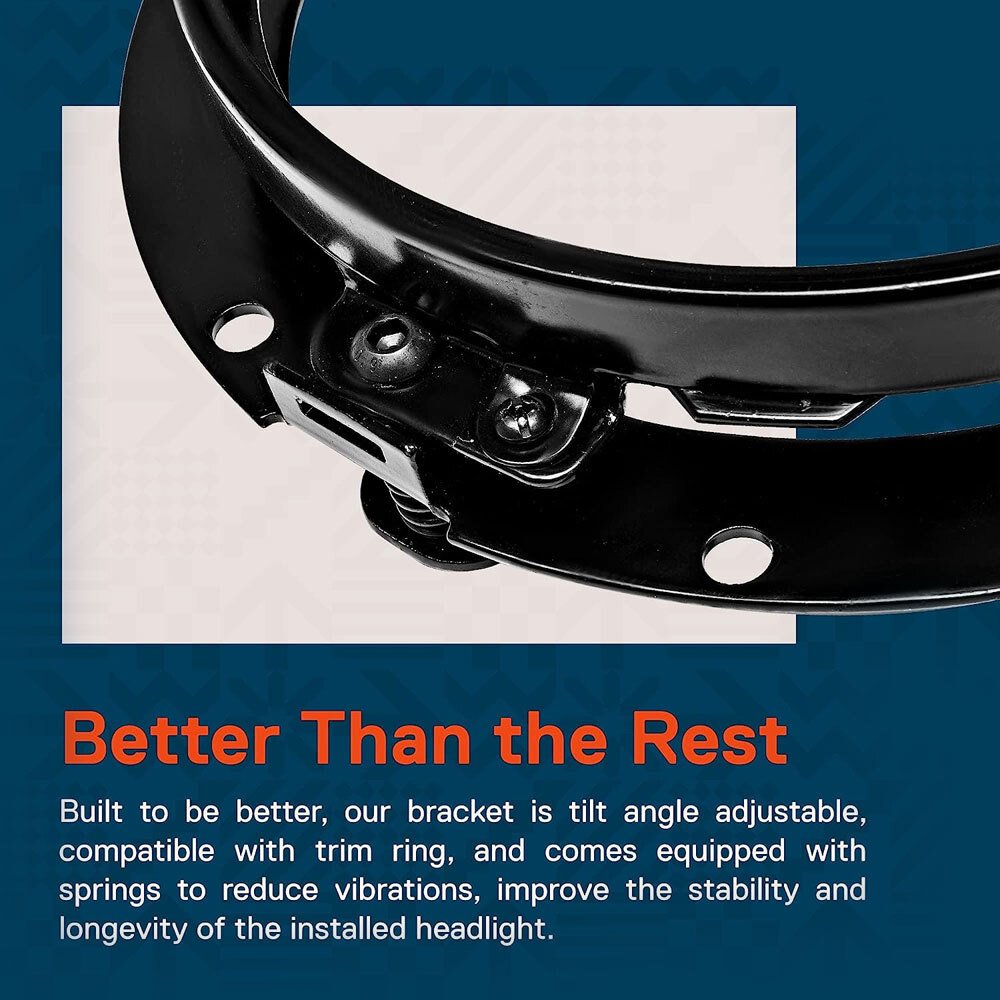 7" inch LED Headlight Hi Lo + Bracket Mounting Ring For Harley Street Glide FLHX