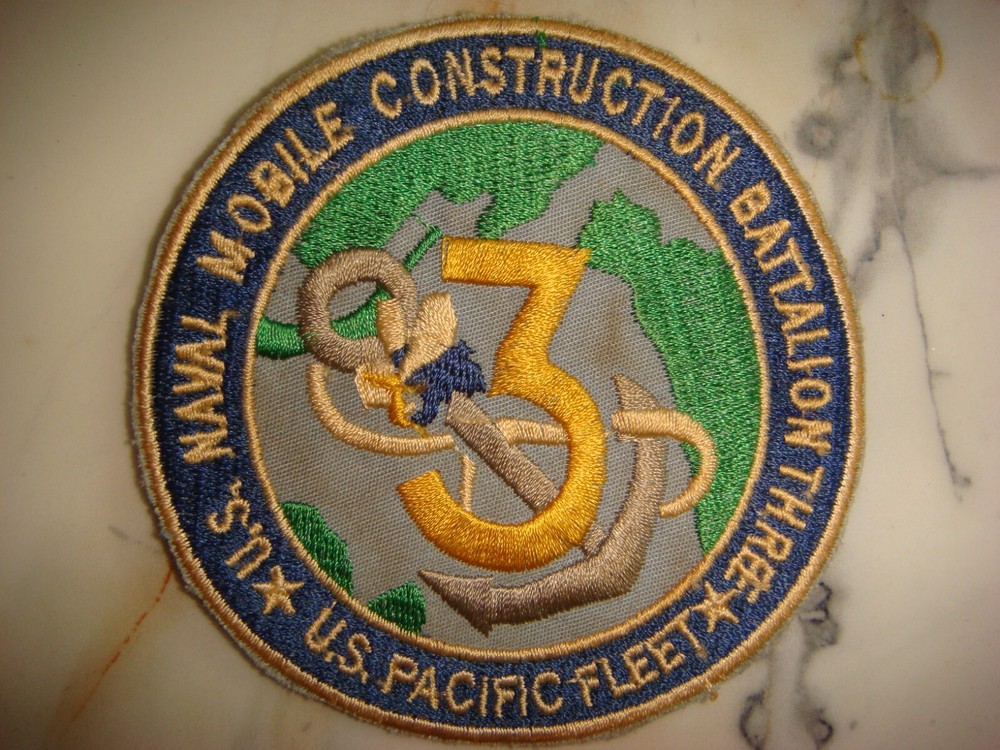 US NAVAL MOBILE CONSTRUCTION BN 3 PACIFIC FLEET, VIETNAM WAR PATCH