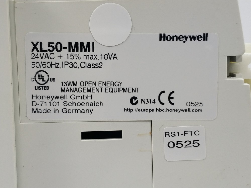 Honeywell XL50-MMI HVAC Programmable Controller