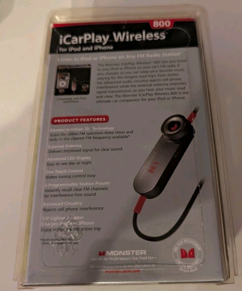 Monster iCarPlay Wireless FM Transmitter iPod 800