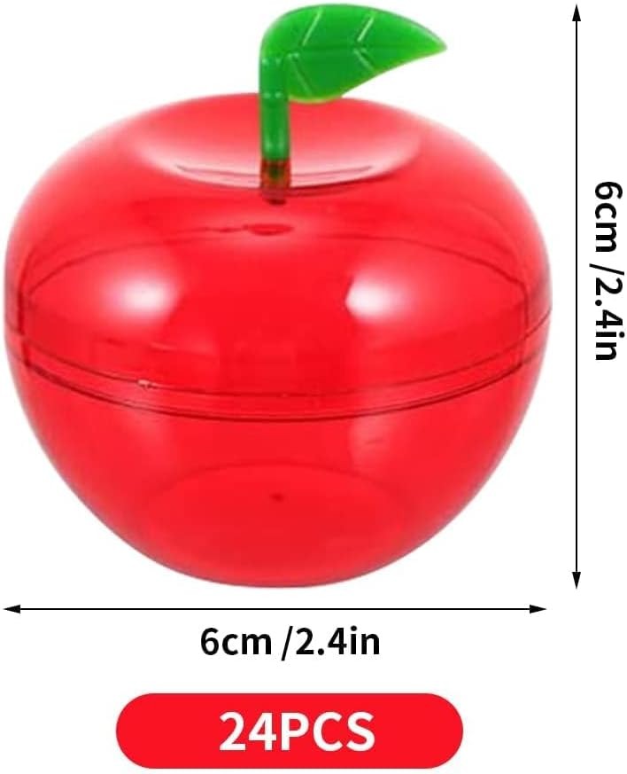 24 Pcs Red Apple Container Candy Boxes Plastic Bobbing Apples Decorative