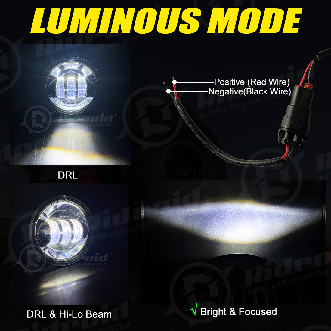 7" inch LED Headlight +4.5" Passing Lights For Harley Davidson Touring Road King