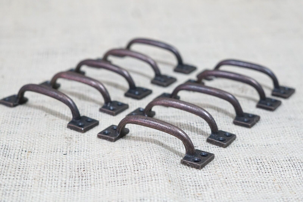 10 HANDLES DRAWER PULLS SMALL 4" ANTIQUE COPPER KITCHEN WINDOW PULL