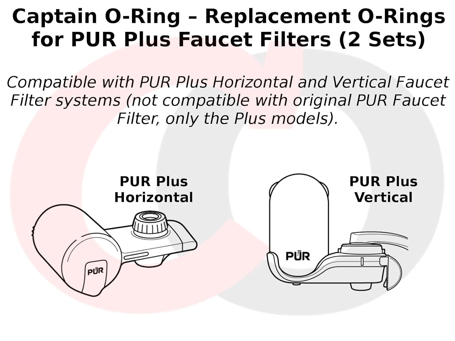 Captain O-Ring – Replacement O-Rings for PUR Plus Sink Faucet Filters (2 Sets)