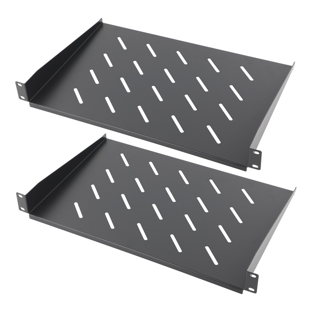 1/2Pcs 19" Rack Mount Fixed Rack Server Shelf 1U Vented Rack Mount Tray