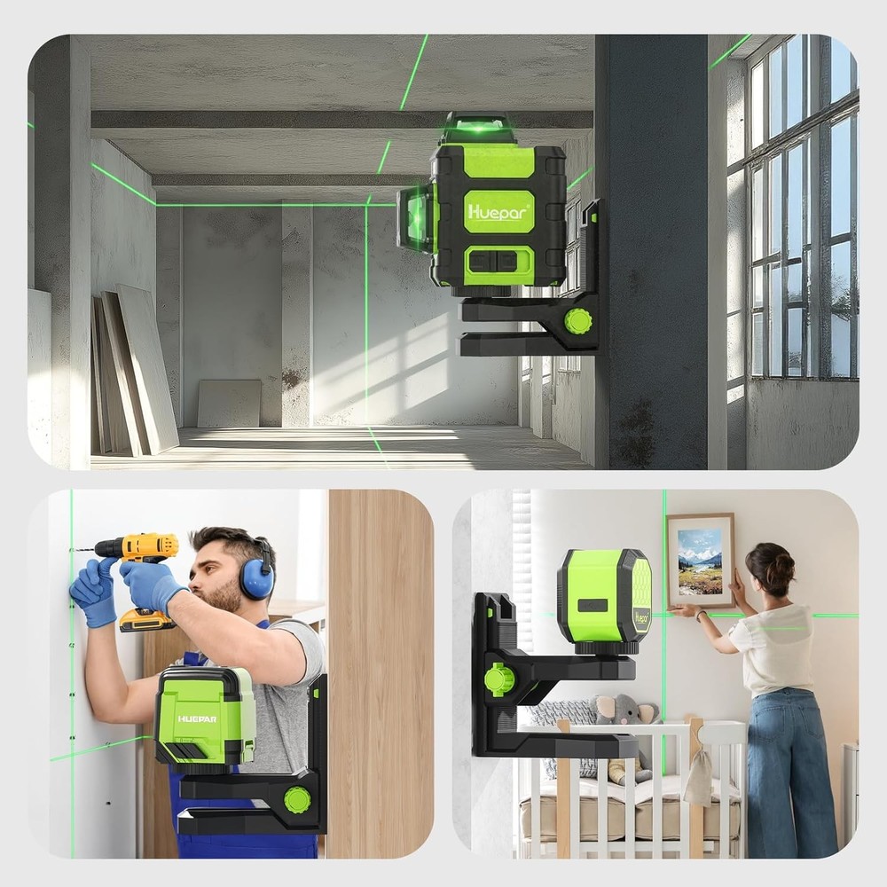 Fine-adjustment bracket for line-point laser level, magnetic rotating base