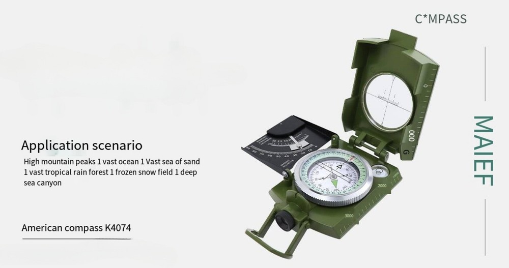 Multi Functional Military Aiming Navigation Compass with Fluorescence [