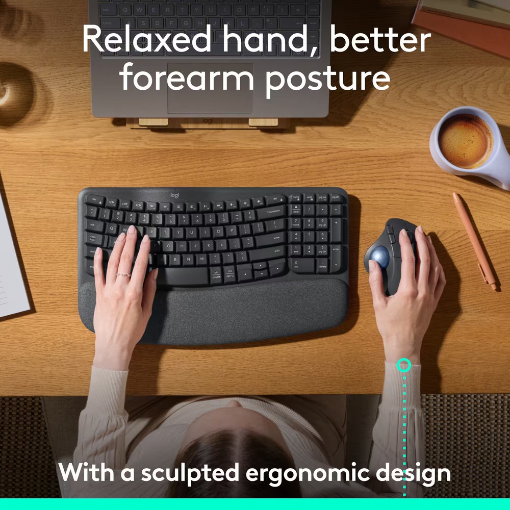 Logitech - ERGO M575 S Wireless Ergonomic Trackball Mouse - Wireless - Black