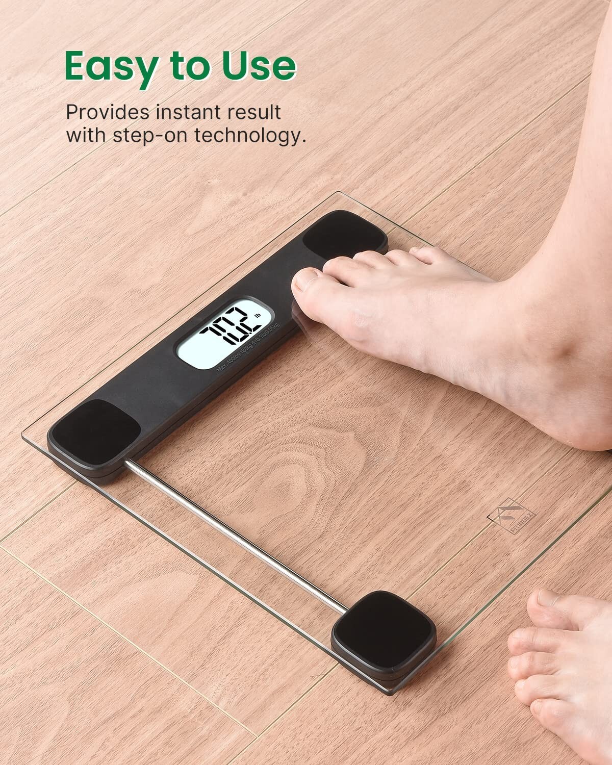 Body Weight Scale with Step-on Techology Bathroom Scale Highly Accurate 400lbs