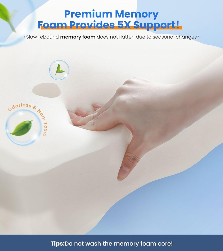 Luxury Cooling Pillow for Neck Support - Ergonomic Design & Adjustable Height