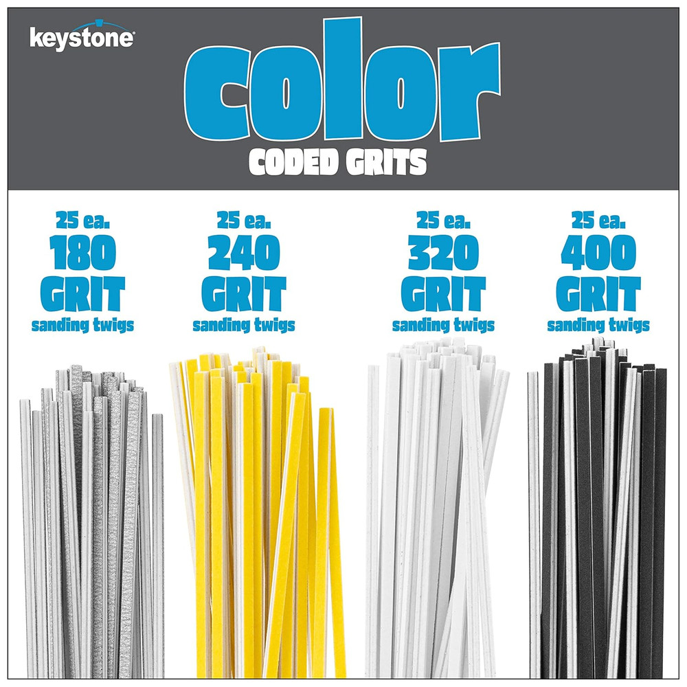 Fine Sanding Twig Assortment Pack with Color Coded Abrasive Grits
