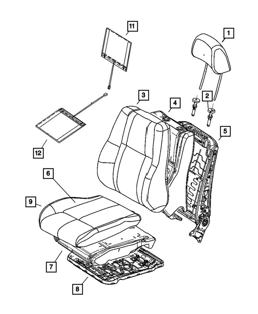 Genuine Mopar Front Seat Back Cover Left 1JG931DVAA