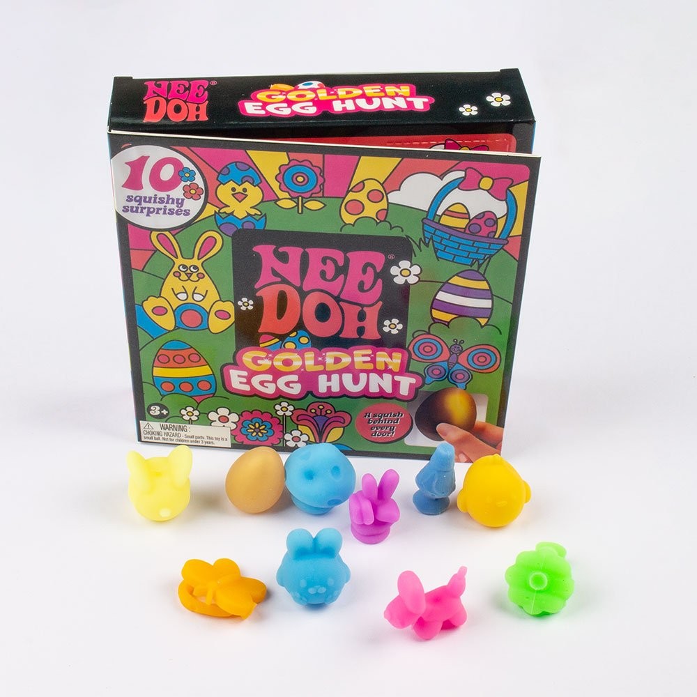 Nee Doh Nice Cube Super Solid Squish - NeeDoh Golden Egg Hunt Sensory Squeeze To