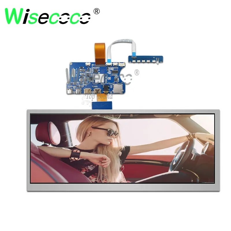 Wisecoco 12.3 Inch Touch Screen 1920x720 IPS LCD Screen Module USB-C Driver Boar