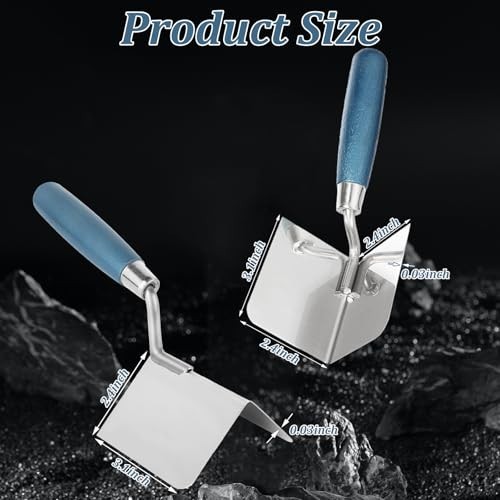 2 Pack Drywall Corner Tool Set - 3" Stainless Steel Outside & Inside Knives, Sof