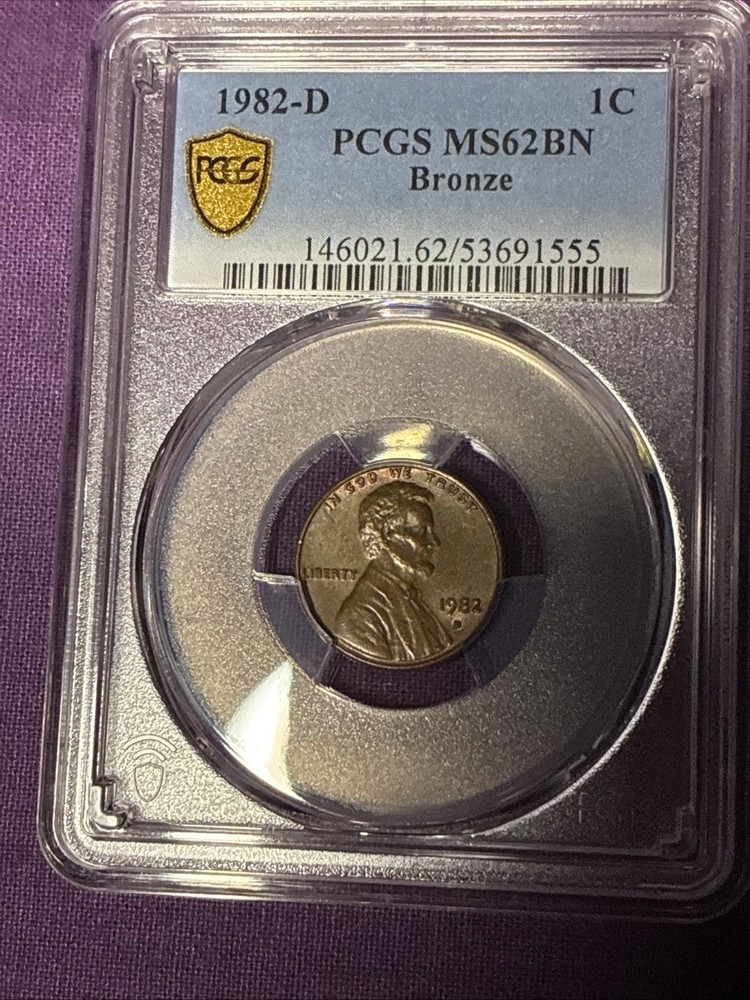 1982-D Lincoln Cent PCGS MS62 BN Copper Transitional 3.11 grams