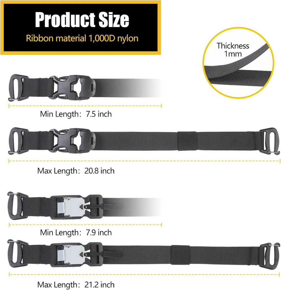 Tactical Molle System Backpack Straps - Adjustable 20.8" Pack Attachment Strap A