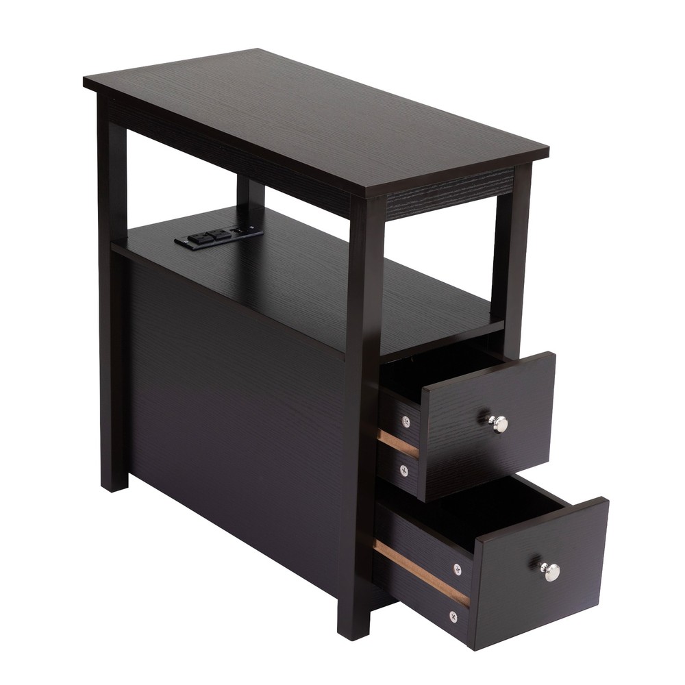 Transitional Nightstand Wooden End Table Bedside Table Kitchen Storage Cabinet