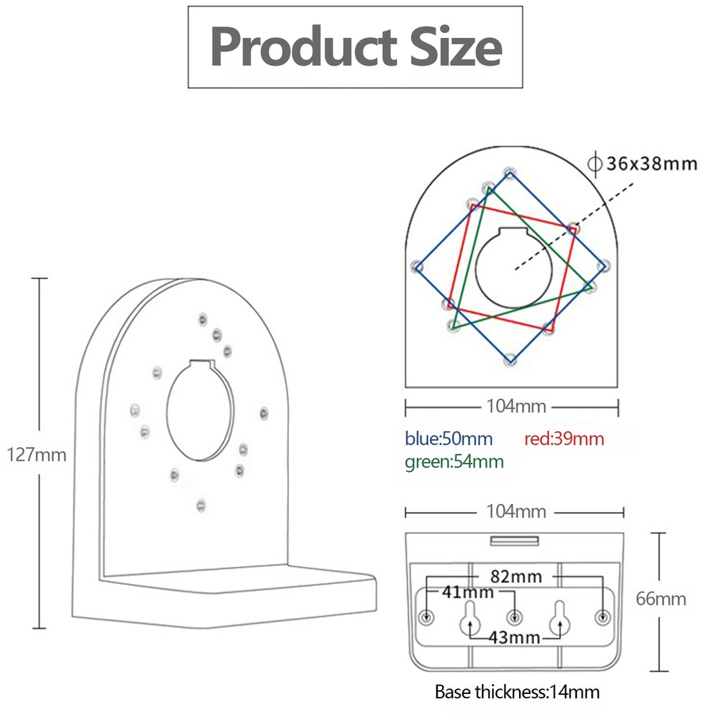 Universal CCTV Camera Dome Camera Wall Mounting Bracket Protective Stand Whi BEA