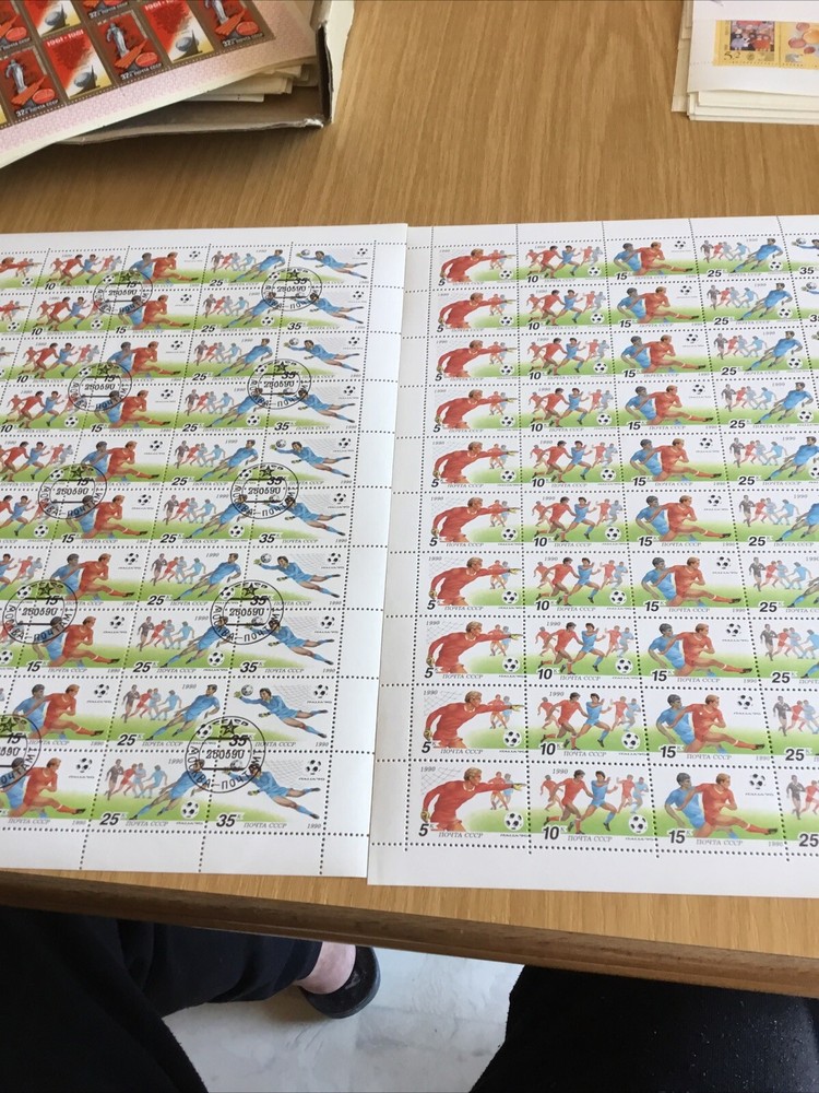 Stamps, CCCP 1990, Mhn. 6088/92** + used 1 sheet each