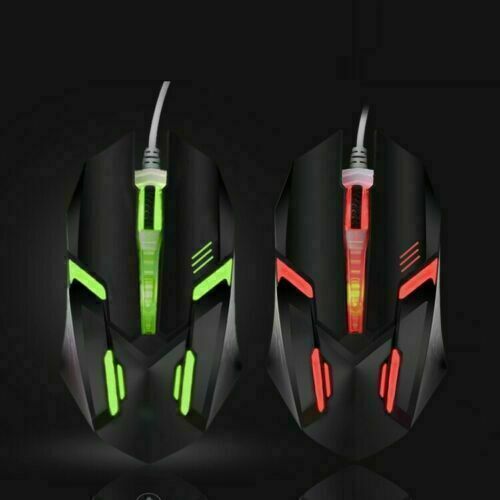 8pcs Wired Gaming Mouse LED Breathing Fire DPI Laptop PC Computer Optical Mice