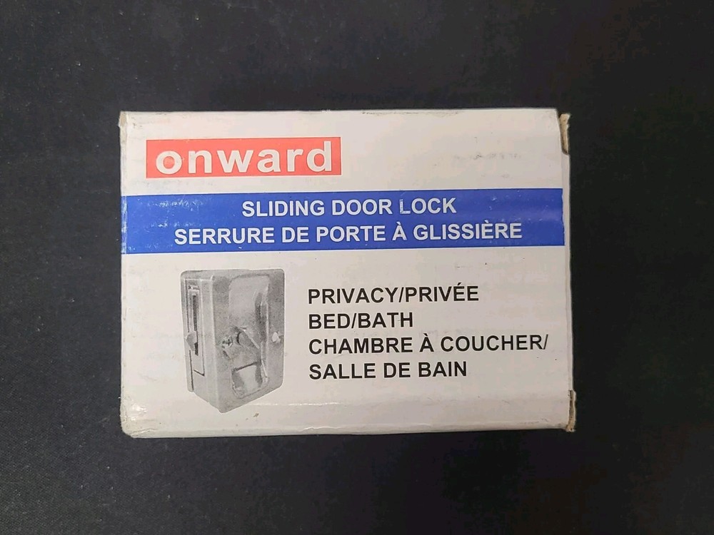 Onward 1701FBPSBC Pocket Door Pull with Privacy Lock - Rectangular, Black New