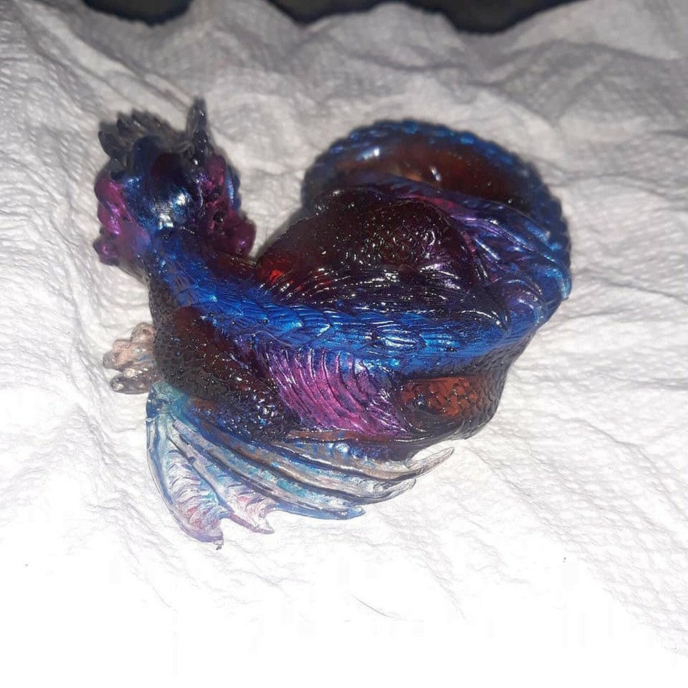 Sleeping baby dragon handmade statue