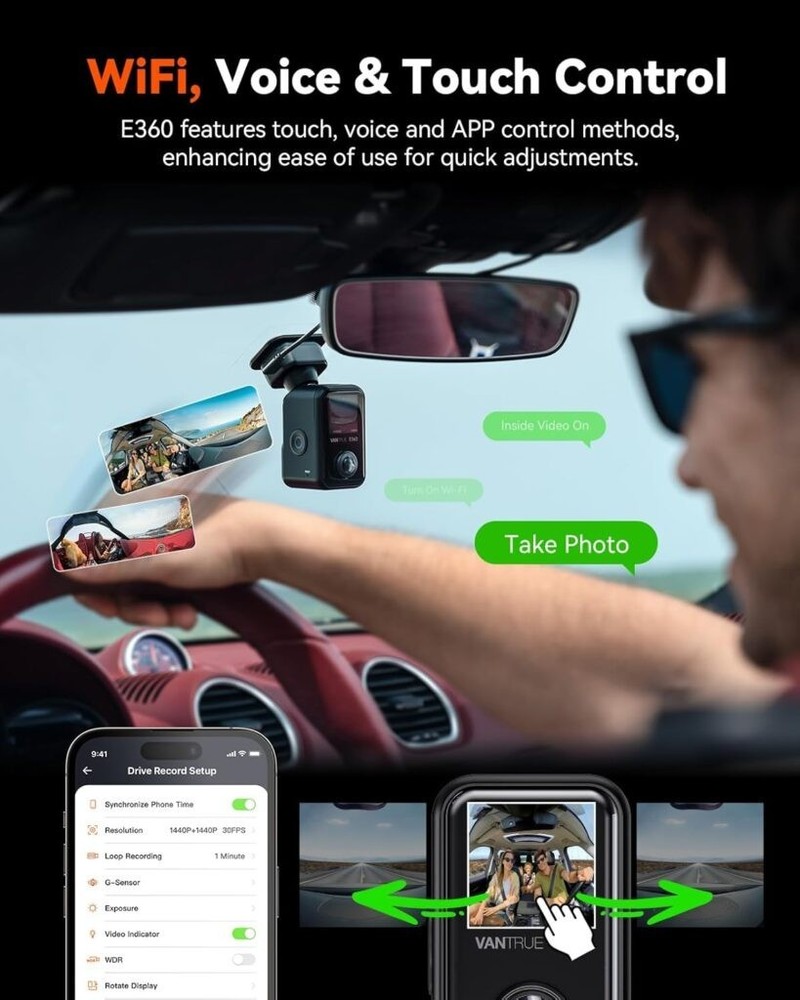 Vantrue E360 5.2K 360° Panoramic Dash Cam | Authorized Dealer