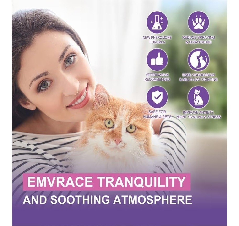 Cat Calming Diffuser - Reduce Scratching, Spraying,stress For Kittens & Cats