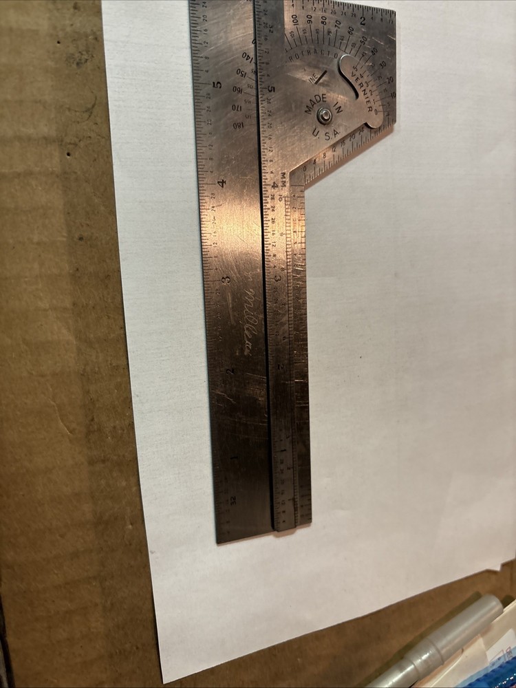 Vintage Machinists Combination Scale Protracter Vernier